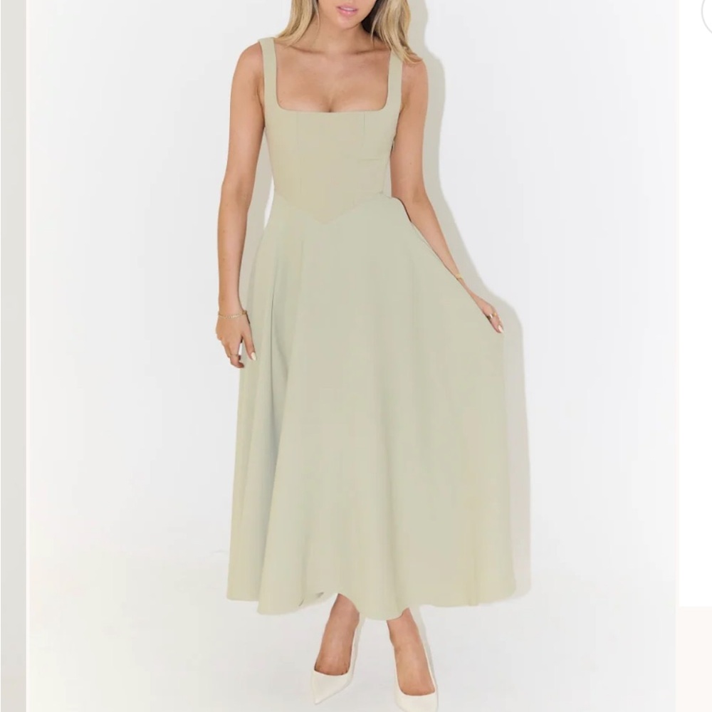Muse Cream Midi Dress